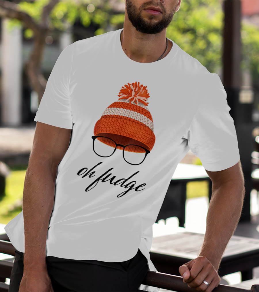 Oh Fudge Christmas Movie Orange Hat And Glasses T-Shirt