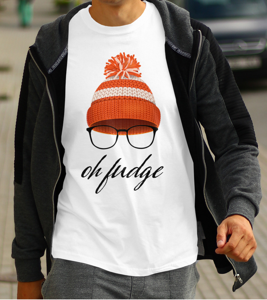 Oh Fudge Christmas Movie Orange Hat And Glasses T-Shirt