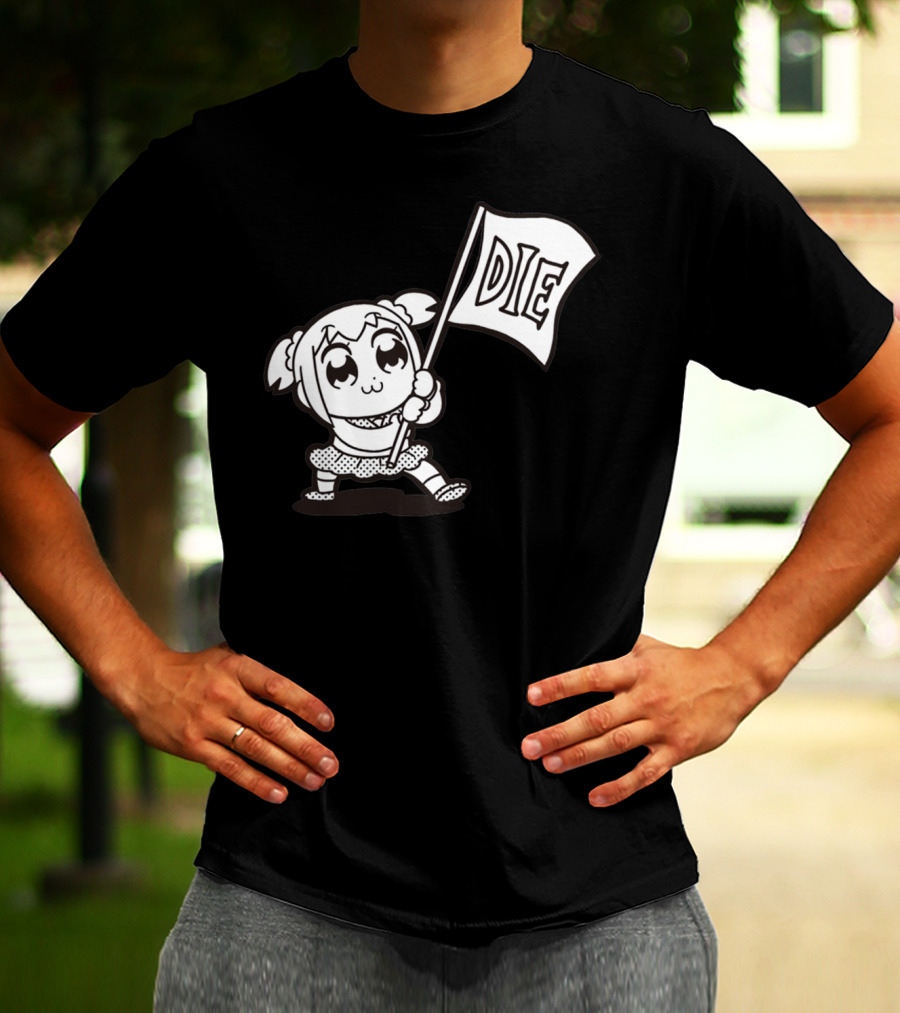 Pop Team Epic Popuko Holding Die Banner T-Shirt