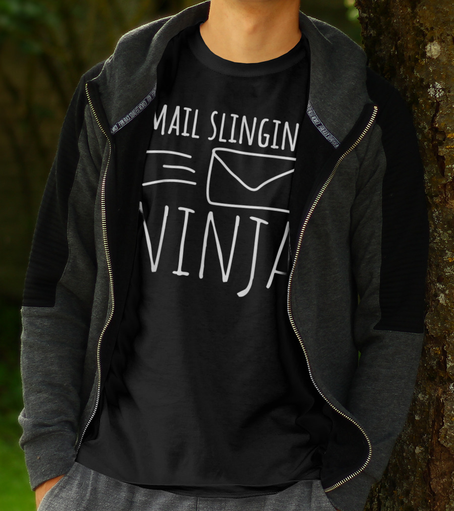 Mail Slinging Ninja Post Office Worker For Mailman Mail T-Shirt
