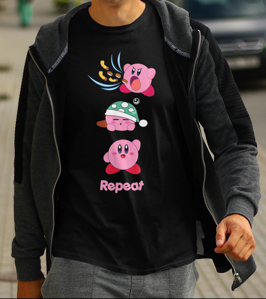 Kirby Eat Sleep Conquer Repeat T-Shirt