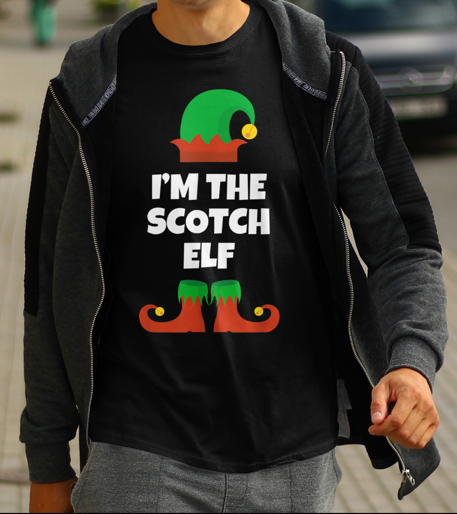 I'm The Scotch Elf Christmas Hat And Shoes T-Shirt
