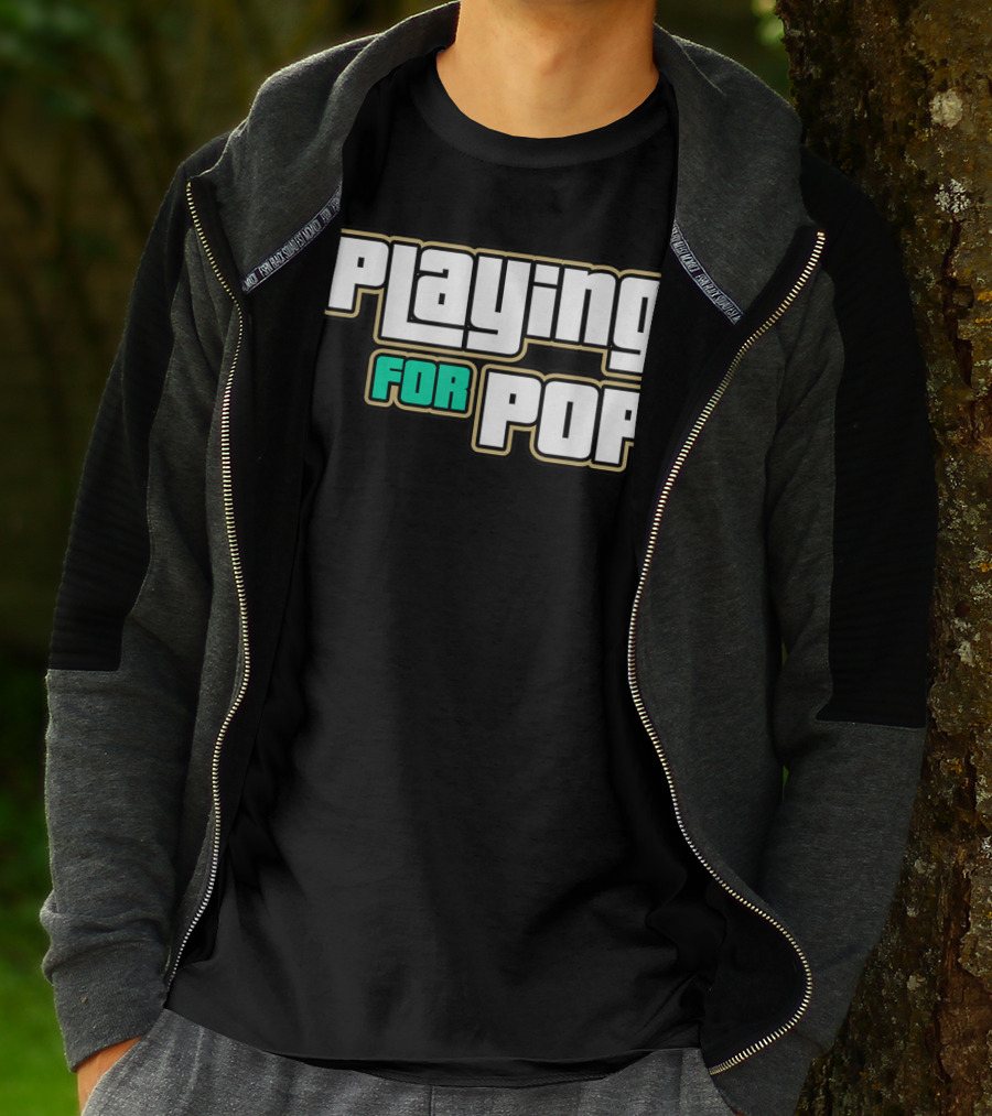 Playing For Pop Grand Theft Auto Font T-Shirt