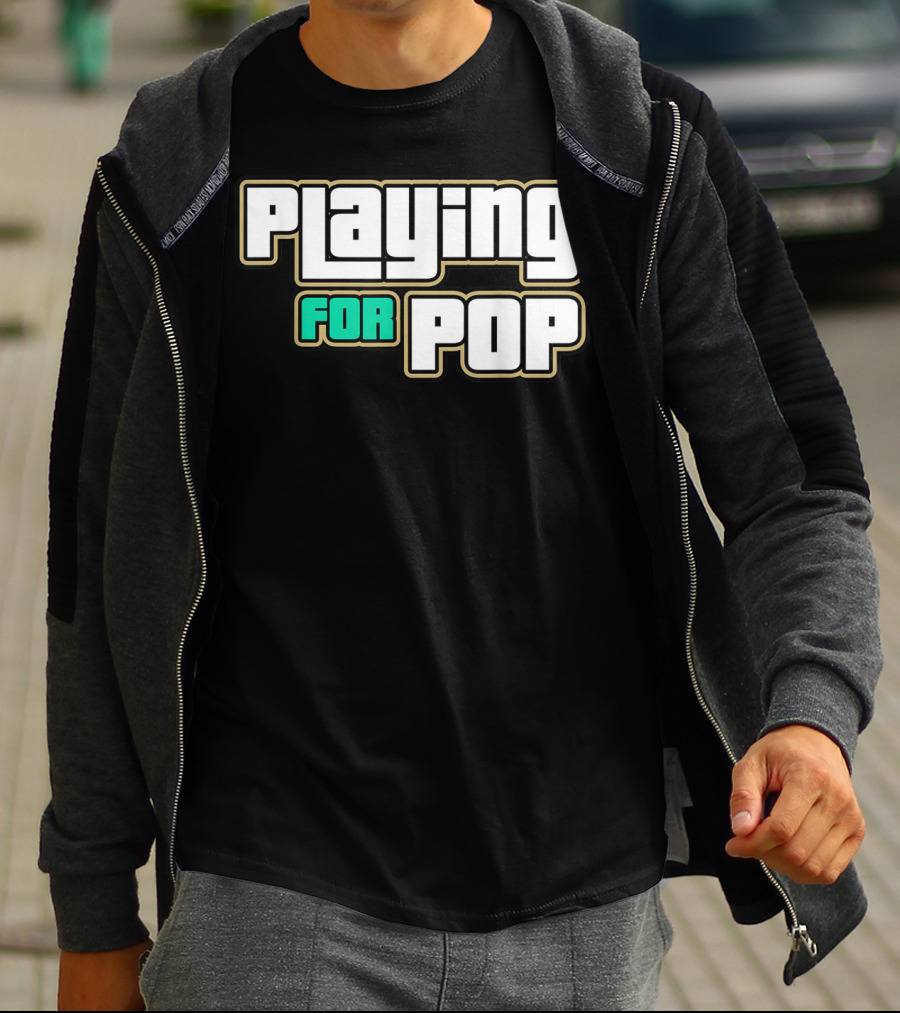 Playing For Pop Grand Theft Auto Font T-Shirt