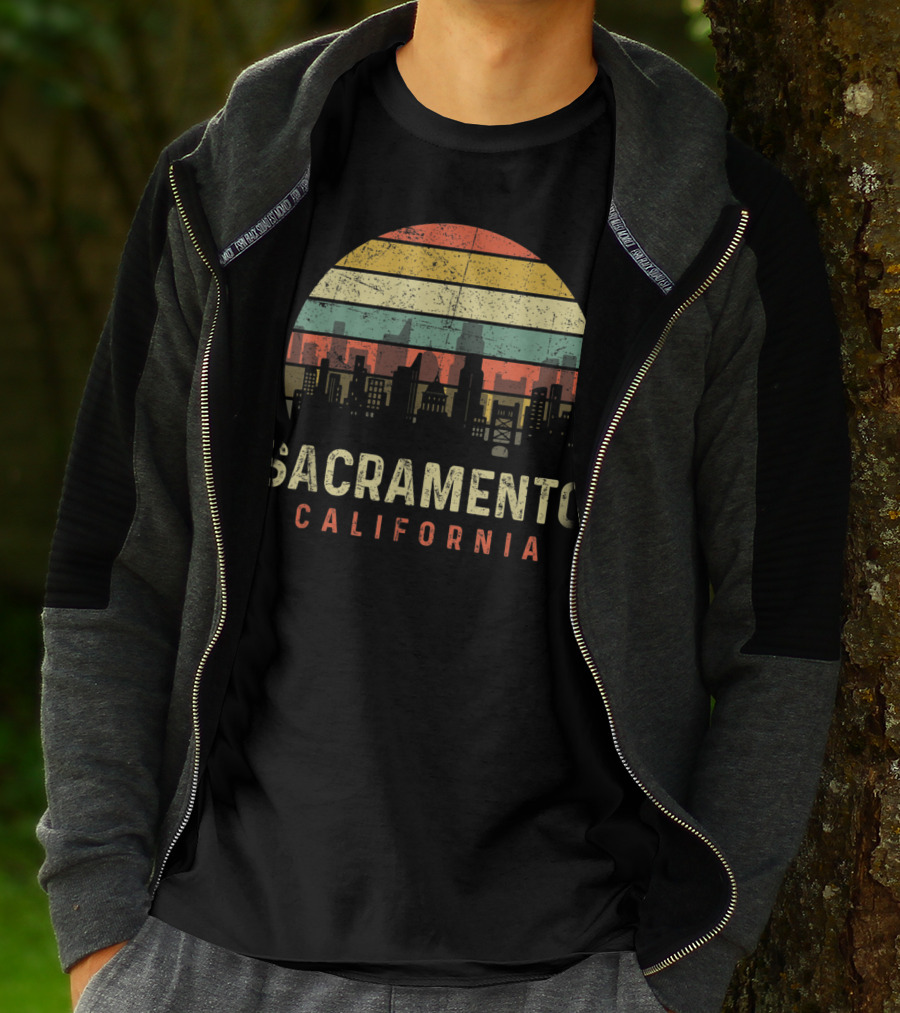 Sacramento California Skyline Vintage Sunset T-Shirt