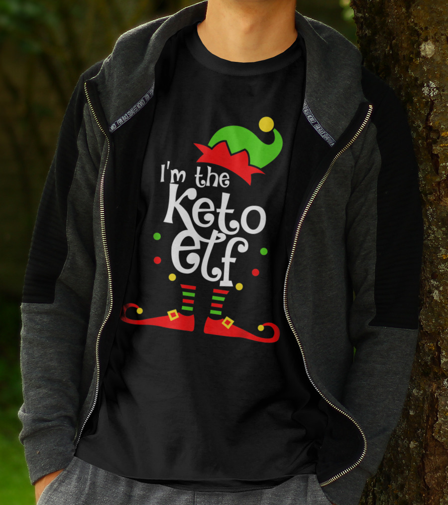 I'm The Keto Elf With Xmas Elf Hat And Shoes T-Shirt