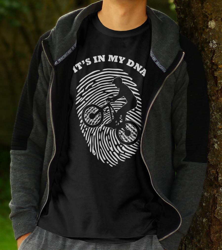 It's In My DNA Mountain Biking MTB Fingerprint T-Shirt