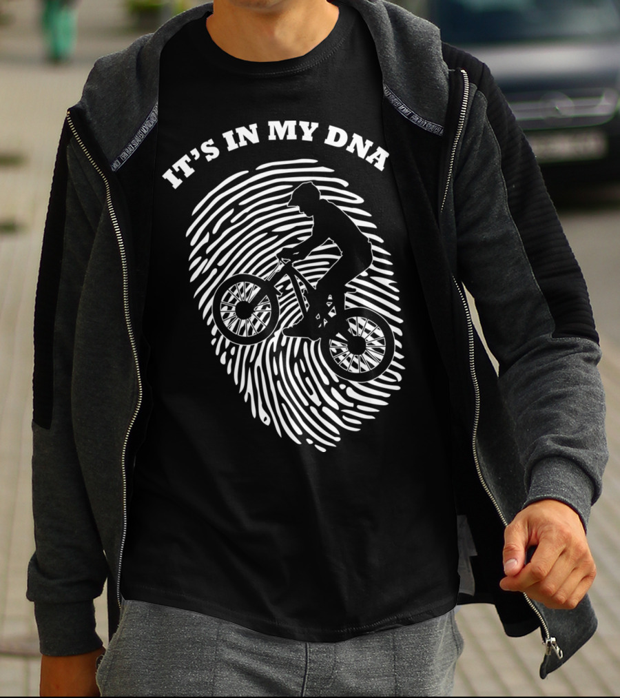 It's In My DNA Mountain Biking MTB Fingerprint T-Shirt