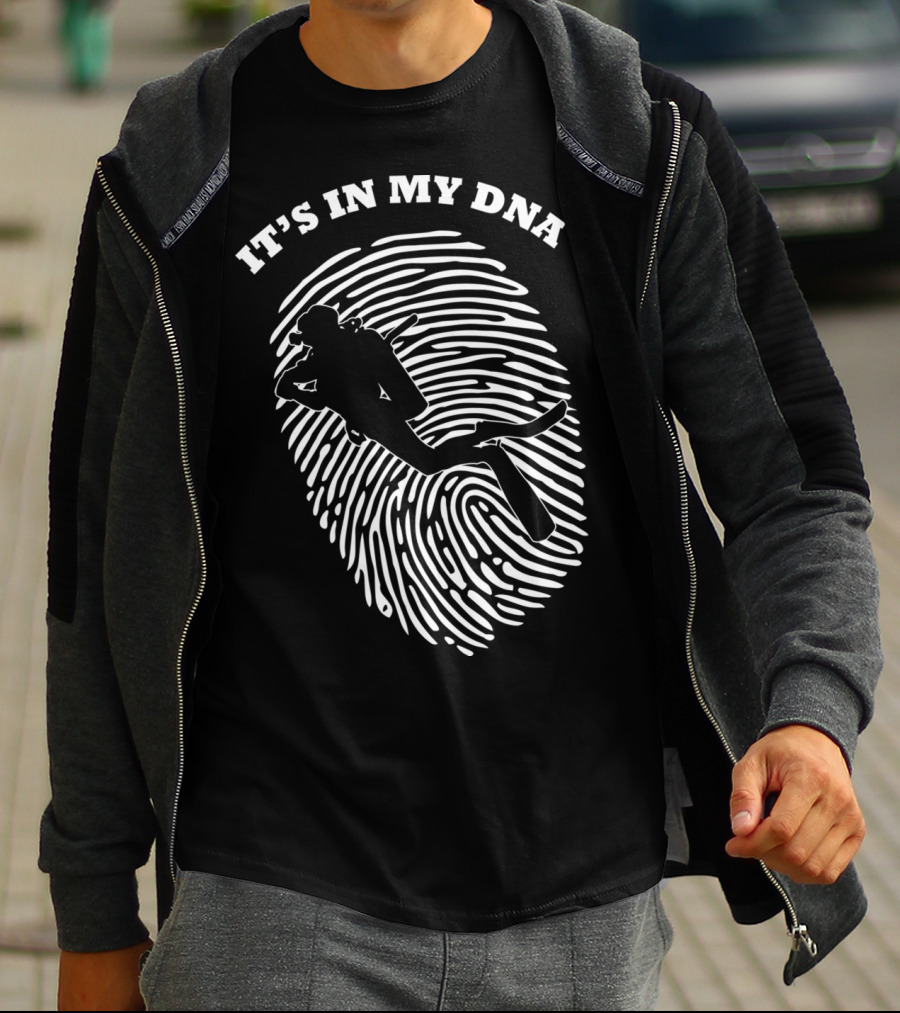 It's In My Dna Scuba Diving Diver Fingerprint T-Shirt