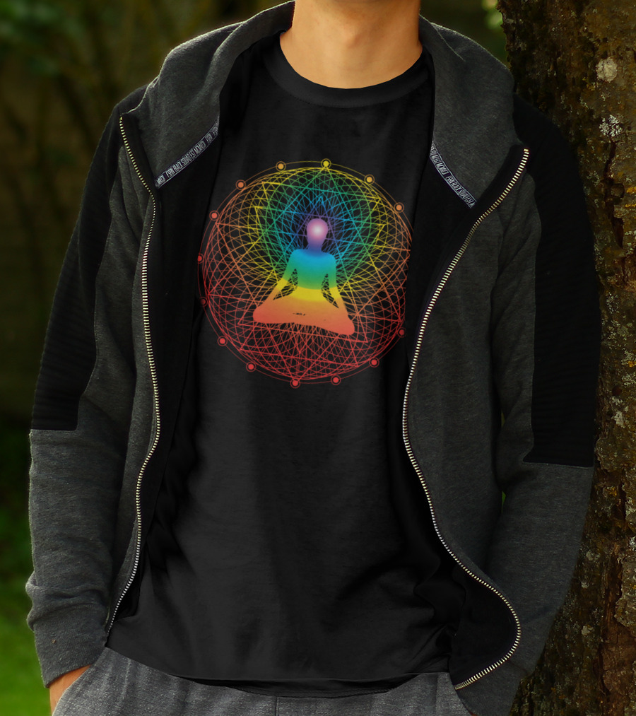 Sacred Geometry Meditation Symbol With Chakra Colors Yoga Lover 2U T-Shirt