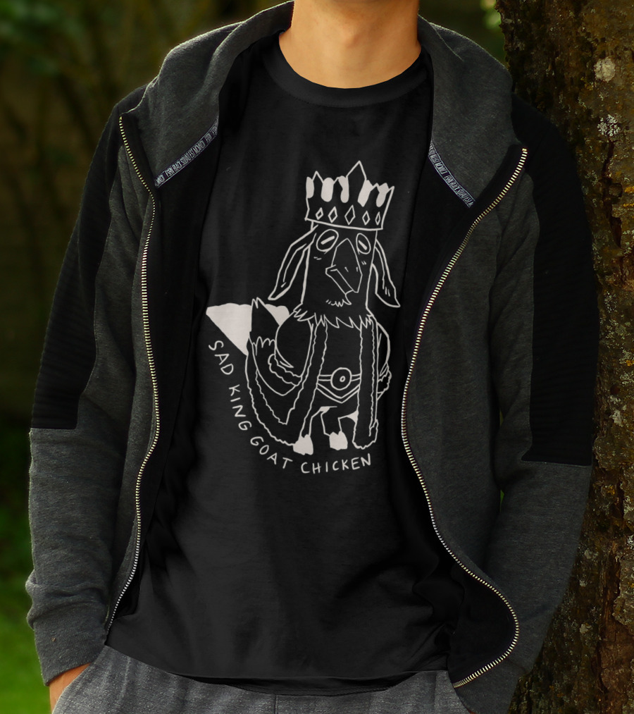 Sad King Goat Chicken Crowned Royalty T-Shirt