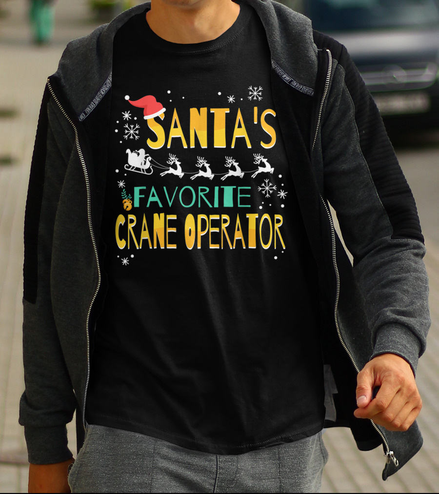 Santa's Favorite Crane Operator Christmas Claus T-Shirt