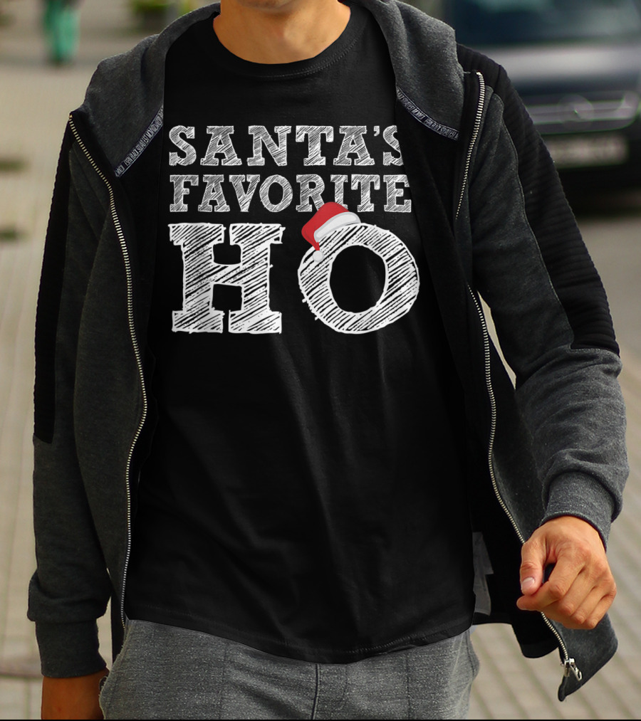 Santa's Favorite Ho Santa Hat Christmas Humor T-Shirt