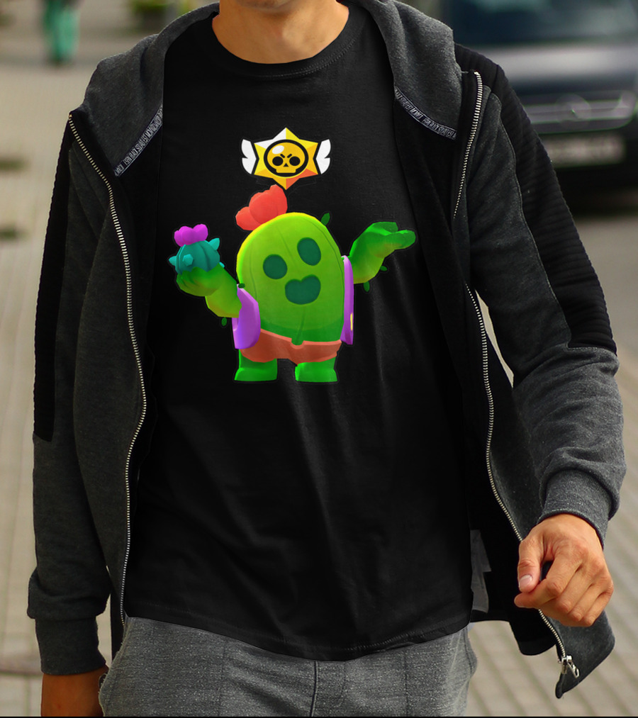 Spike Star Power Brawl Cactus Character T-Shirt