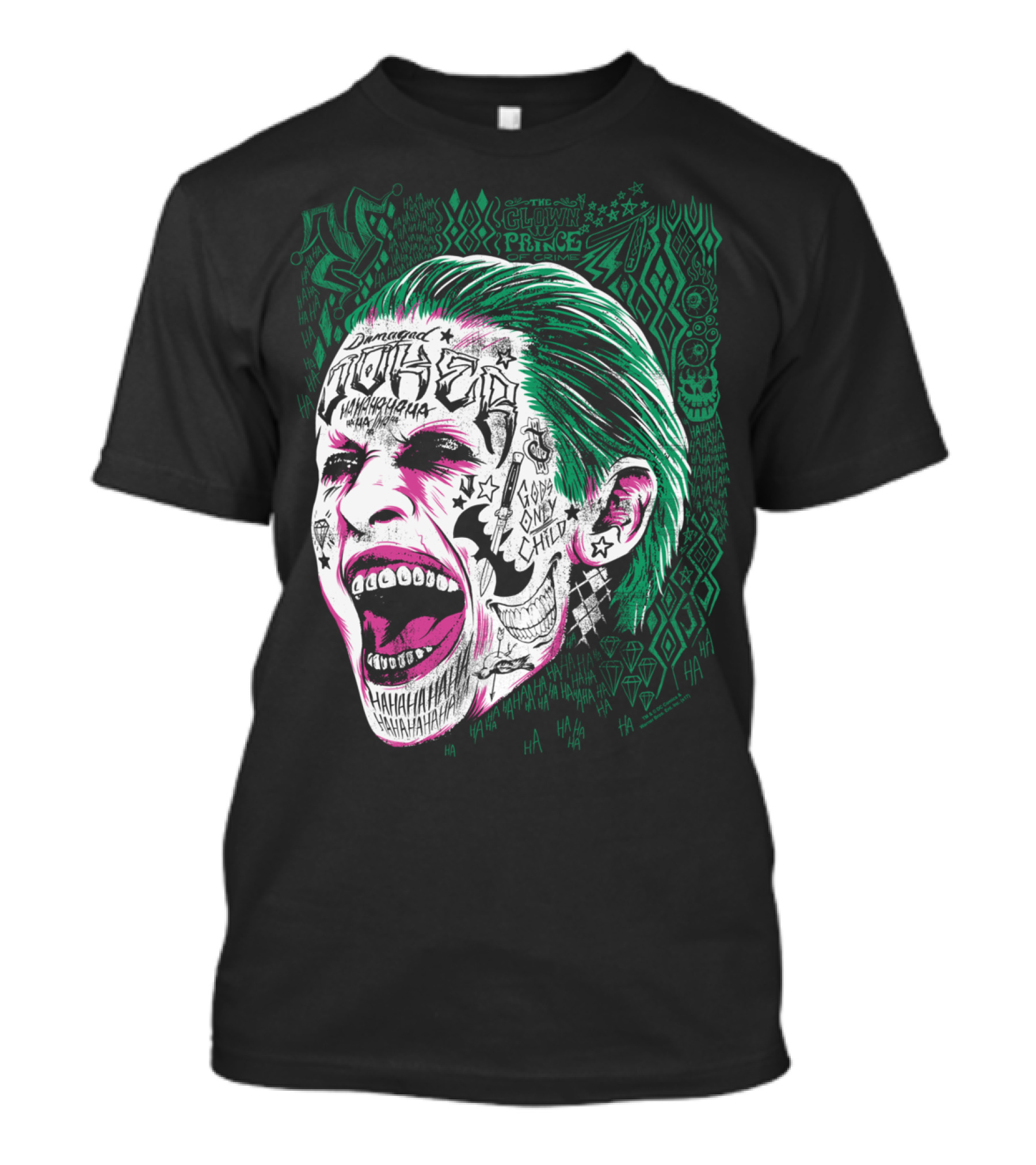 Suicide Squad Joker Damaged Clown Prince Gang Only Child Hahahaha T-Shirt
