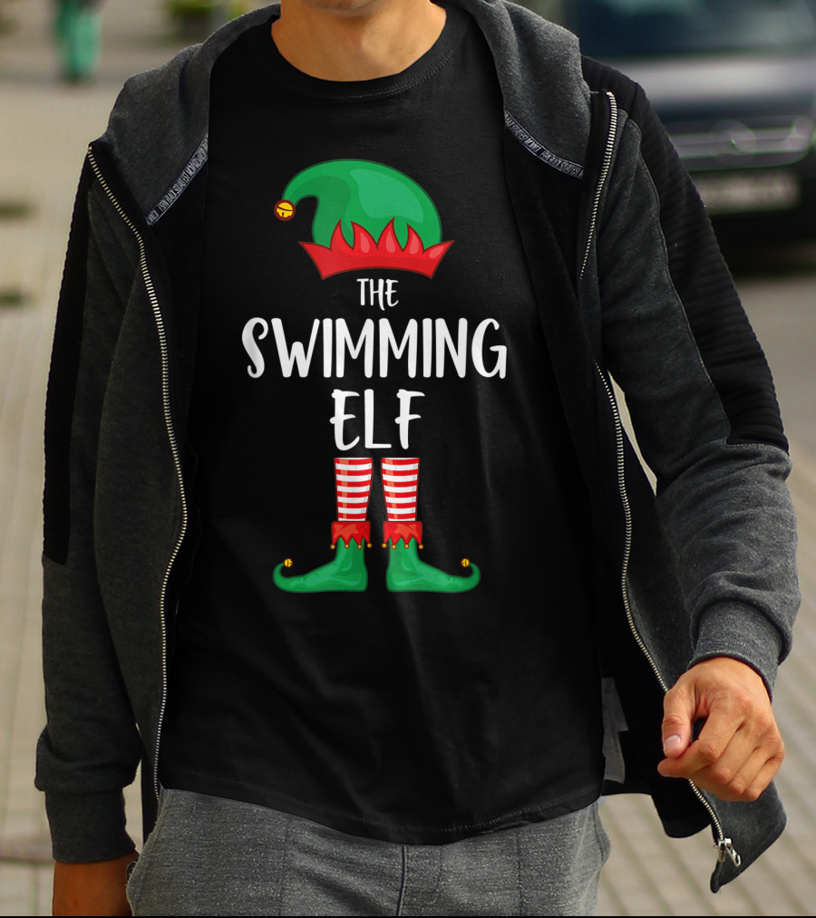 The Swimming Elf Christmas Party Festive Costume T-Shirt