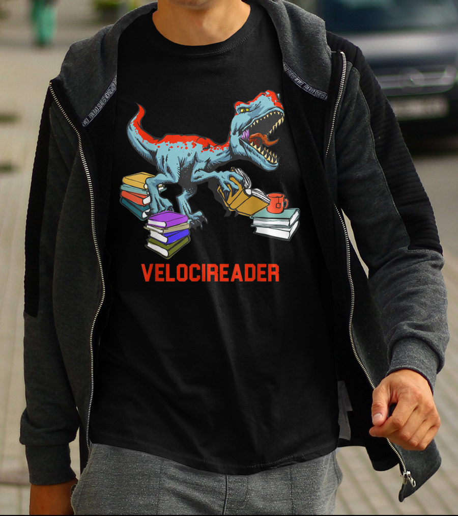 Velocireader Velociraptor Surrounded By Books And Coffee Mug T-Shirt