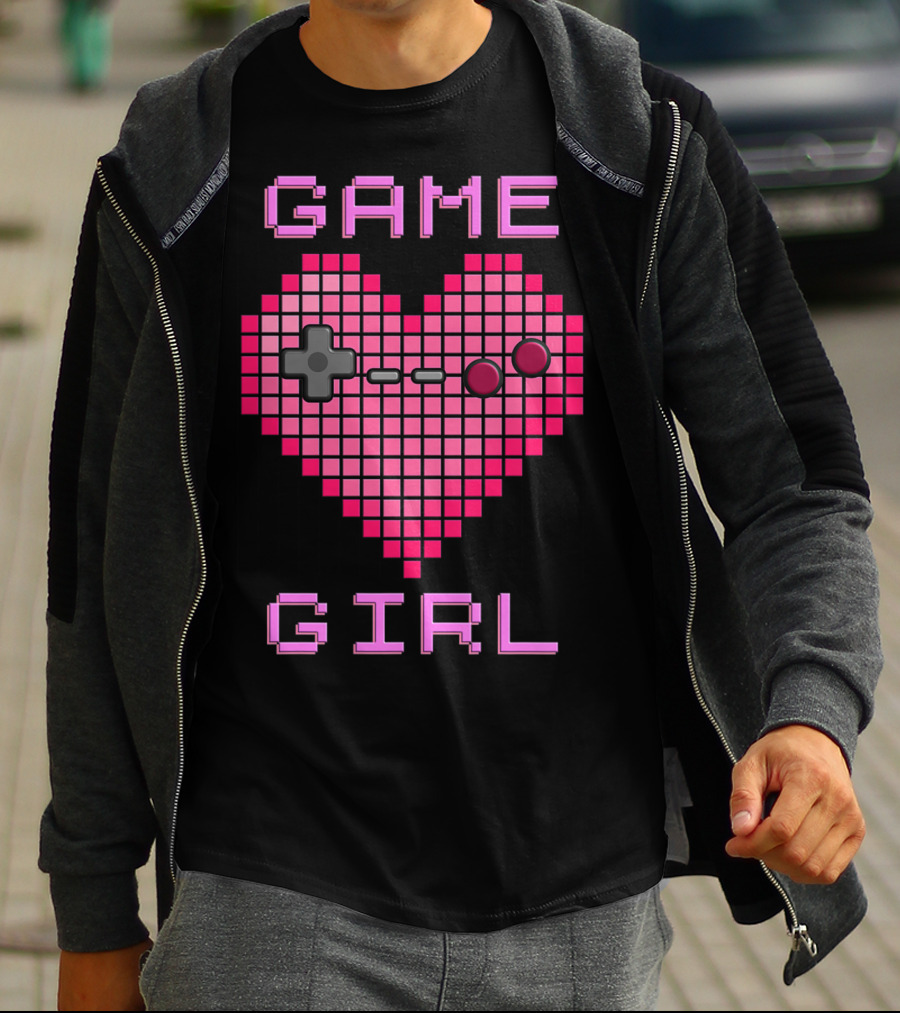 Game Girl Pixel Heart T-Shirt