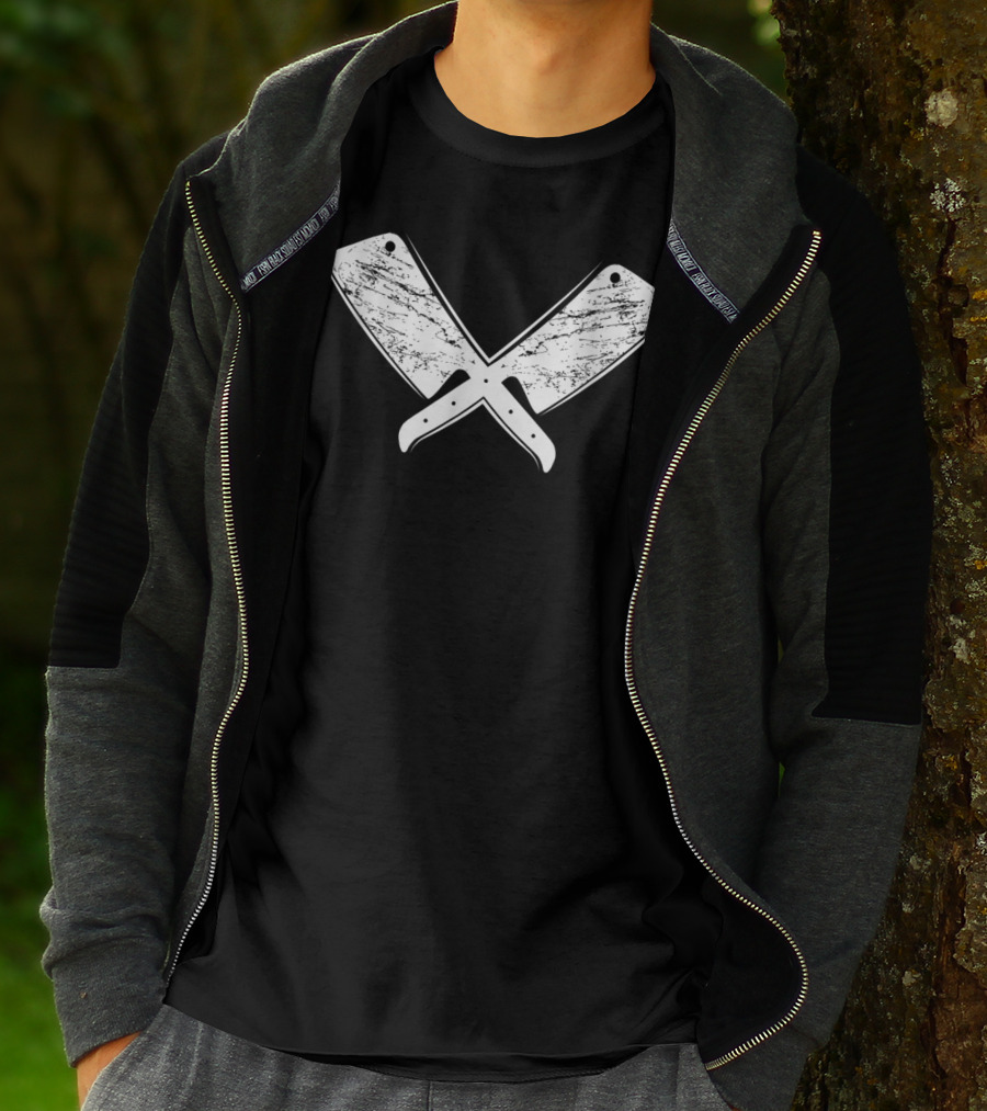 Vintage Butcher Knife Meat Cook Crossed Cleavers T-Shirt