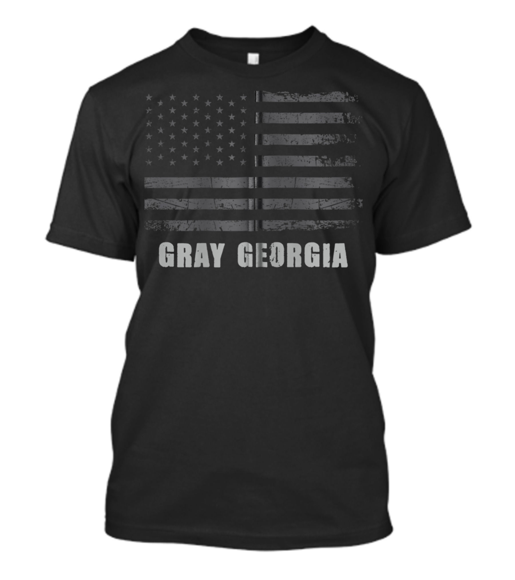 American Flag Gray Georgia USA Patriotic T-Shirt