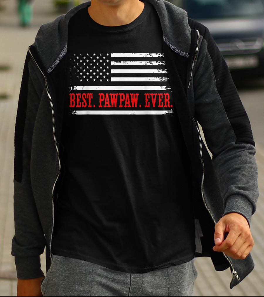 BEST PAWPAW EVER AMERICAN FLAG VINTAGE USA STRIPES T-Shirt