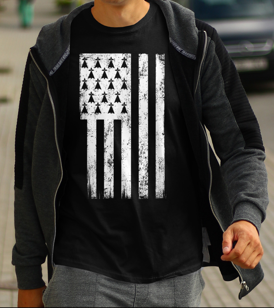 Bretagne Flag Distressed Bretagne Region Of France T-Shirt