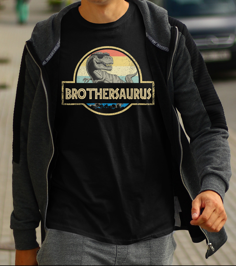 Brothersaurus Retro T-Rex Dinosaur T-Shirt