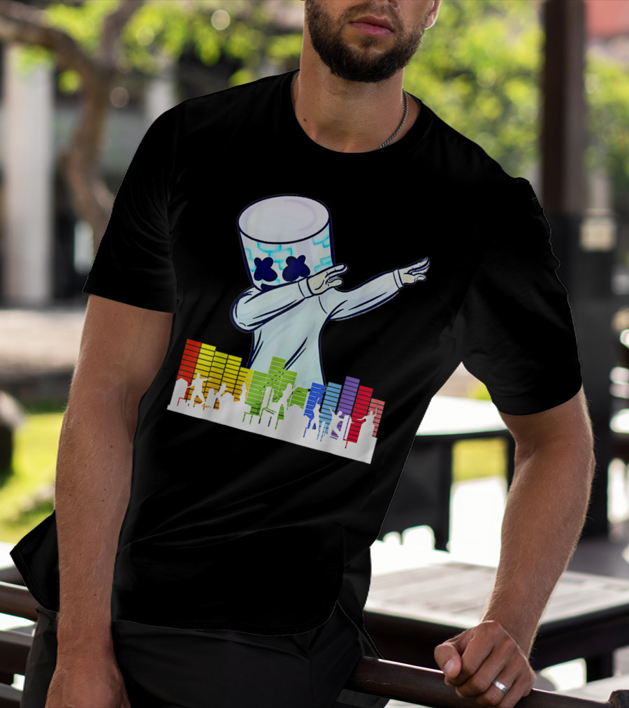 Buy All I Want For Christmas Is Marshmallow With Dancing DJ And Colorful Sound Bars T-Shirt