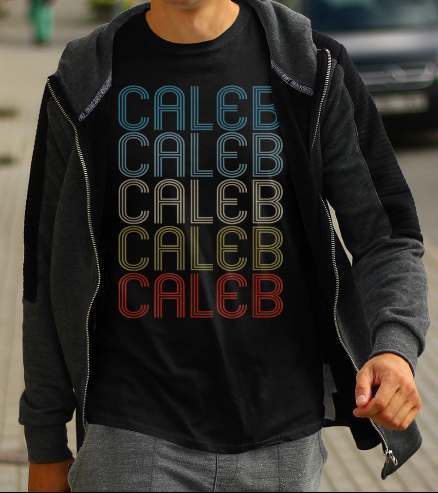 Caleb Bold Multicolor Repeated Name T-Shirt