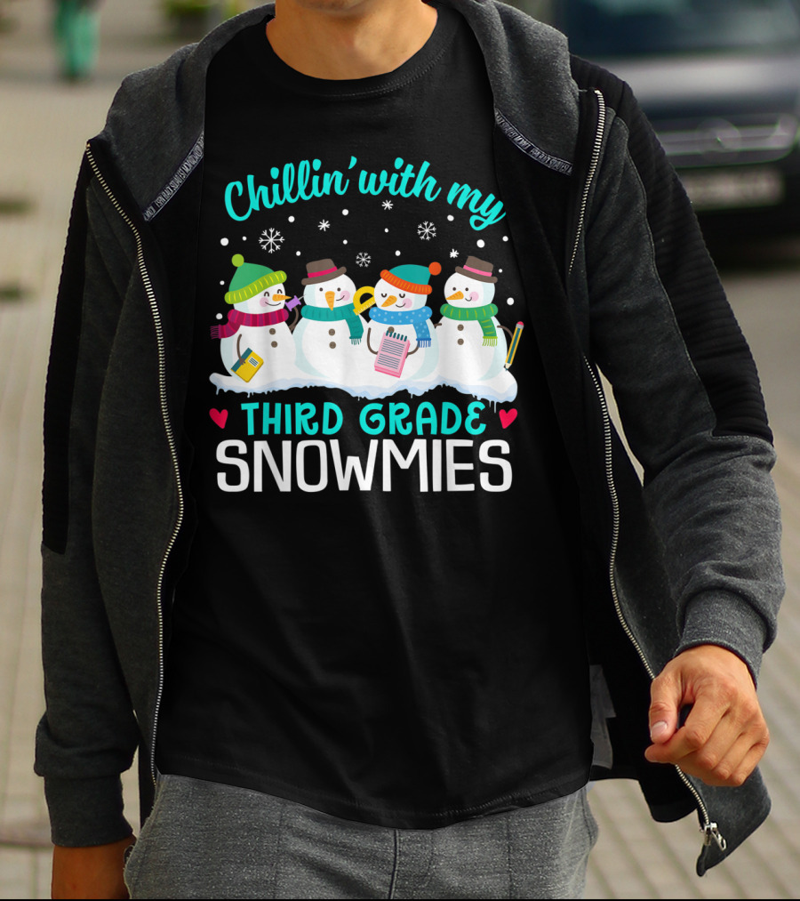 Chillin' With My Third Grade Snowmies Winter Fun T-Shirt