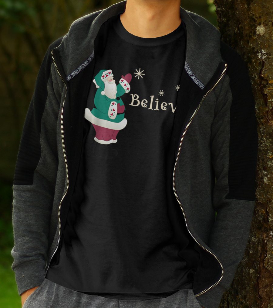 Believe In Santa Christmas Holiday Joy T-Shirt
