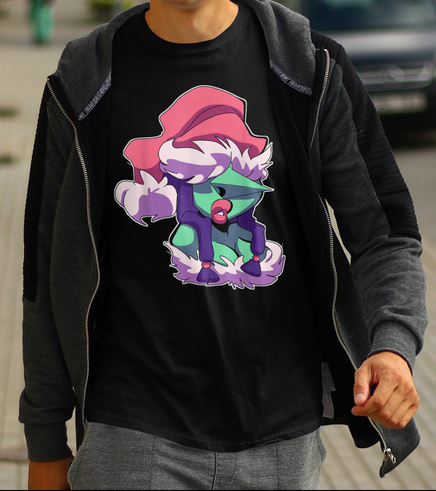 Christmas Is Coming Character In Festive Purple Santa T-Shirt