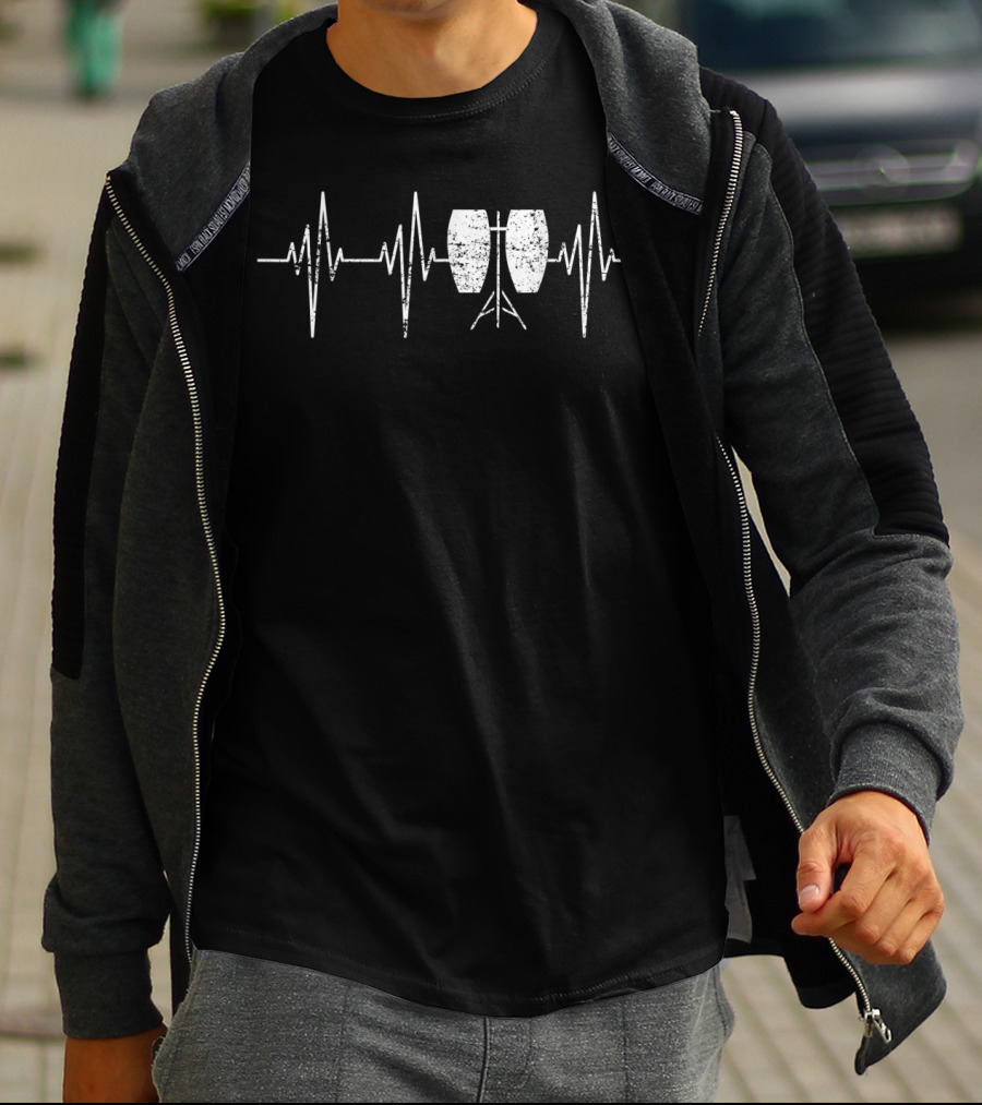 Conga Drum Heartbeat Pulse EKG Rhythm T-Shirt