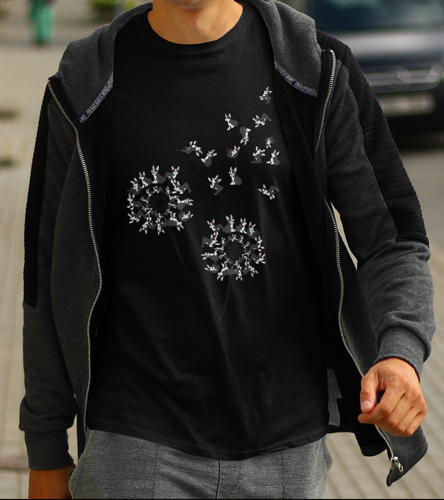 Dandelion Boston Terrier Blossom T-Shirt