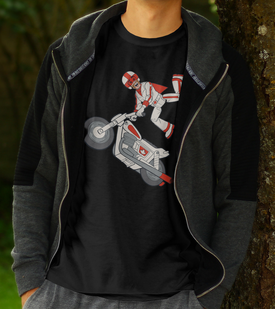 Disney Pixar Toy Story 4 Duke Caboom Canadian Motorcycle Stunt Rider T-Shirt