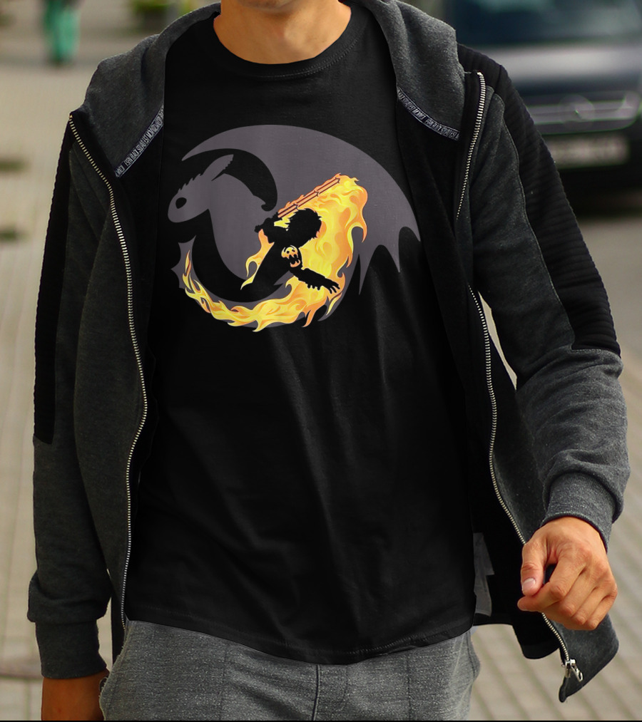 Funny Dragon How To Train Your Dragon With Flaming Rider T-Shirt