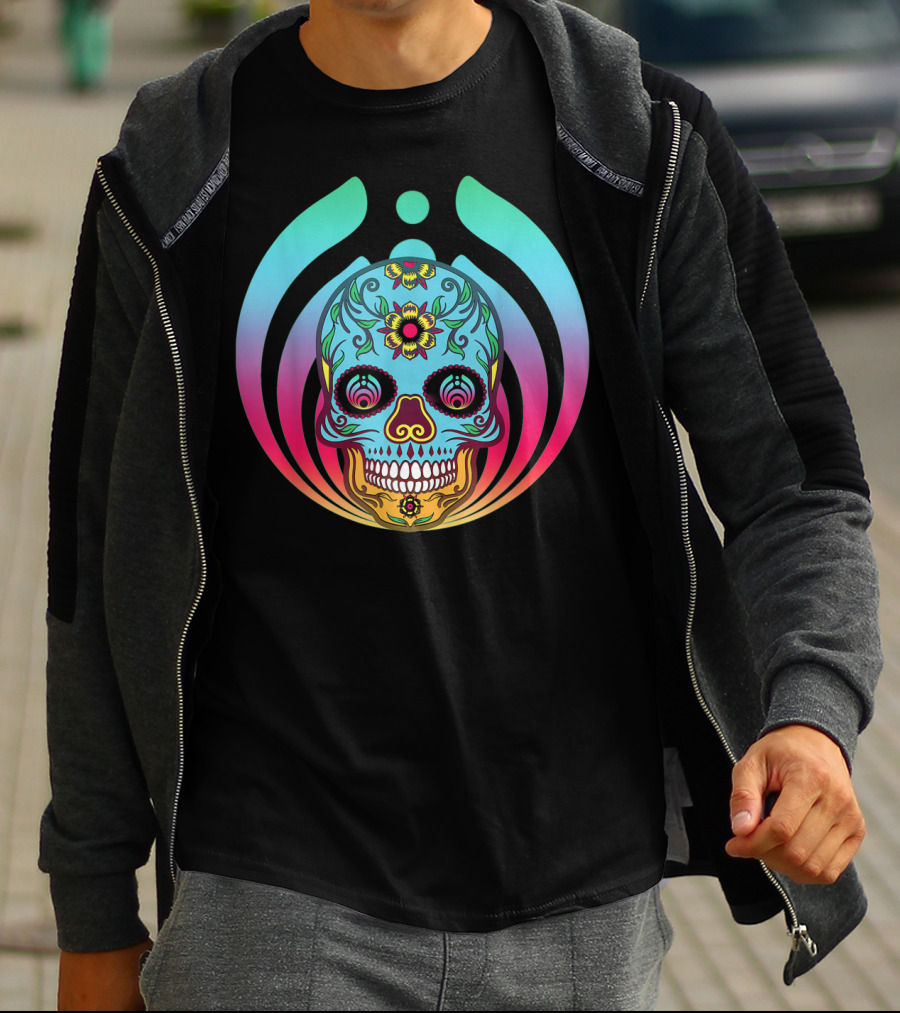 Bassnectar Edm Rave Clothes Bass Head Sugar Skull Bass Drop T-Shirt