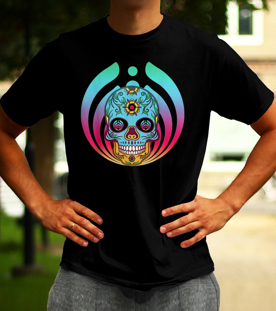 Bassnectar Edm Rave Clothes Bass Head Sugar Skull Bass Drop T-Shirt