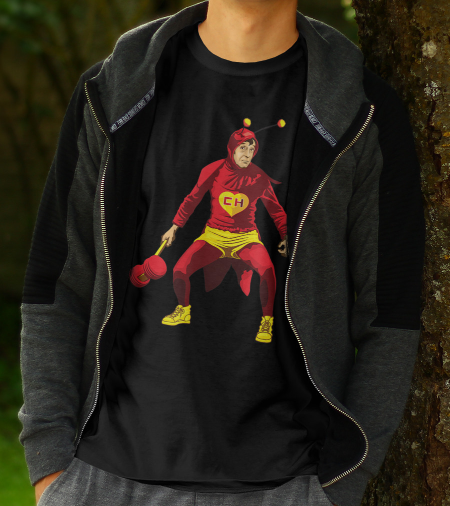 El Chapulin Colorado Costume With Mallet And Antennae T-Shirt