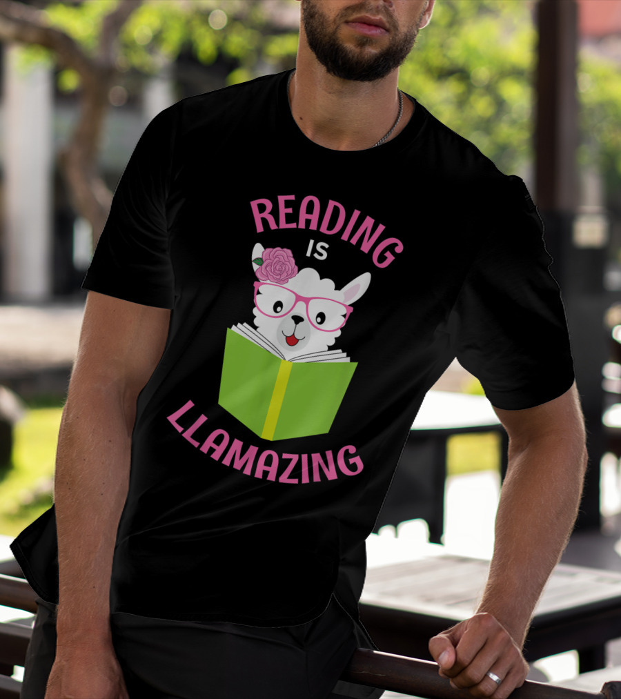 Reading Is Llamazing Funny Llama Librarian Read T-Shirt