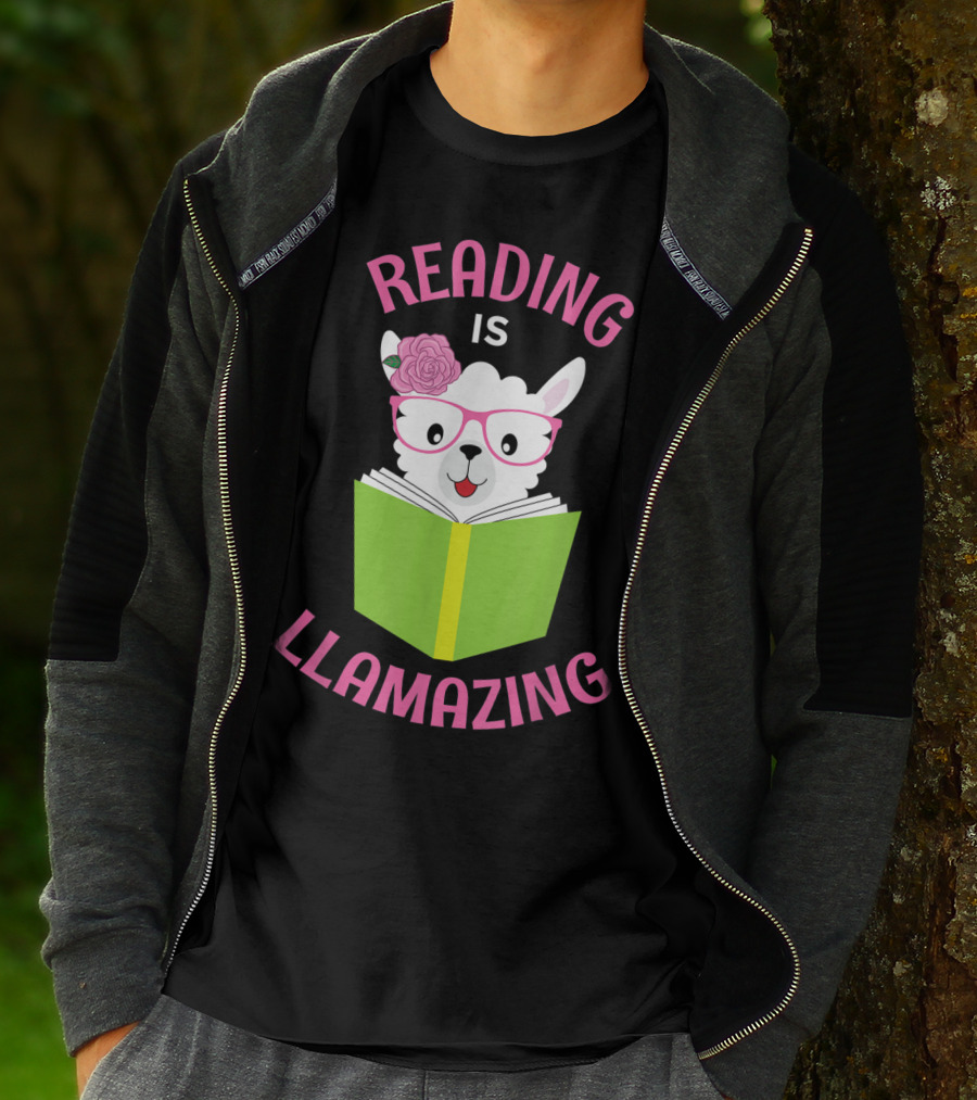 Reading Is Llamazing Funny Llama Librarian Read T-Shirt