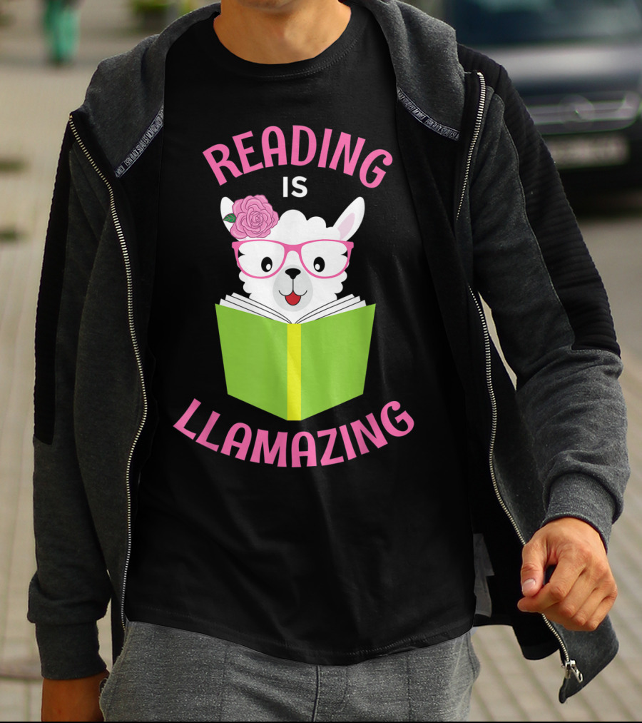 Reading Is Llamazing Funny Llama Librarian Read T-Shirt