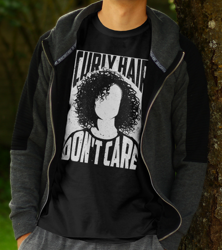 Curly Hair Don't Care Curlyhaired Charm T-Shirt