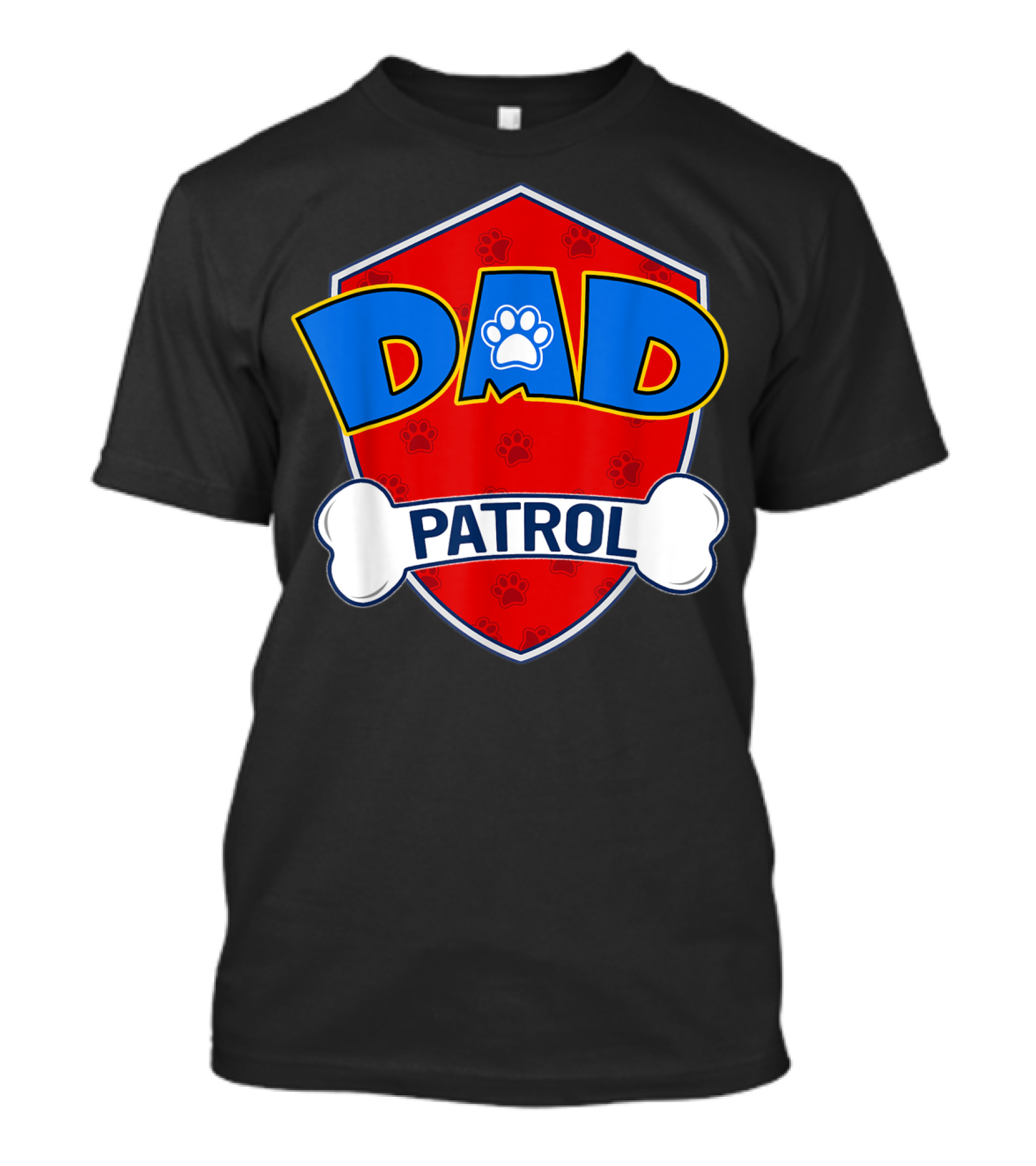 Dad Patrol Paw Print Shield T-Shirt