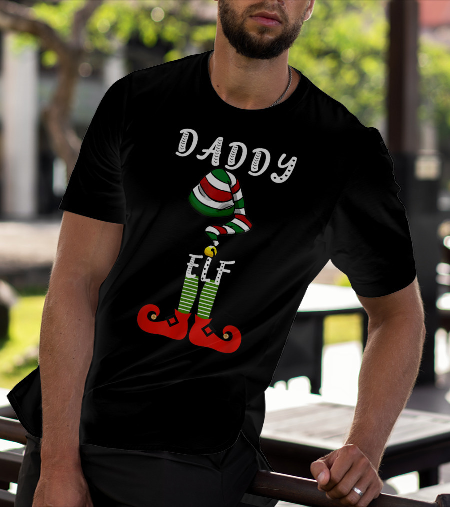 Daddy Elf Festive Family Christmas Holiday Group T-Shirt
