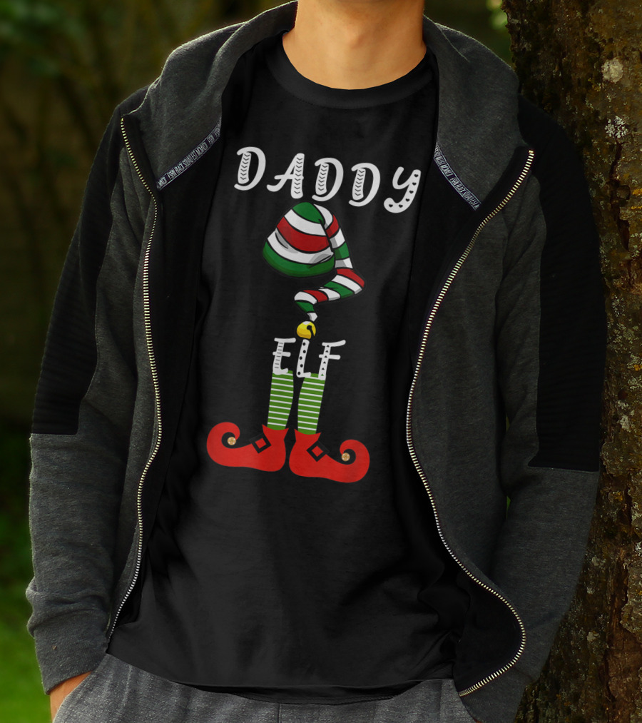 Daddy Elf Festive Family Christmas Holiday Group T-Shirt