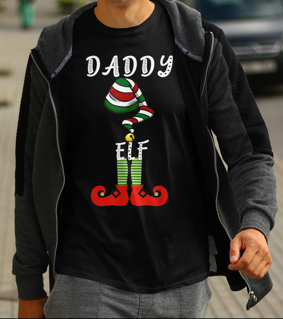 Daddy Elf Festive Family Christmas Holiday Group T-Shirt