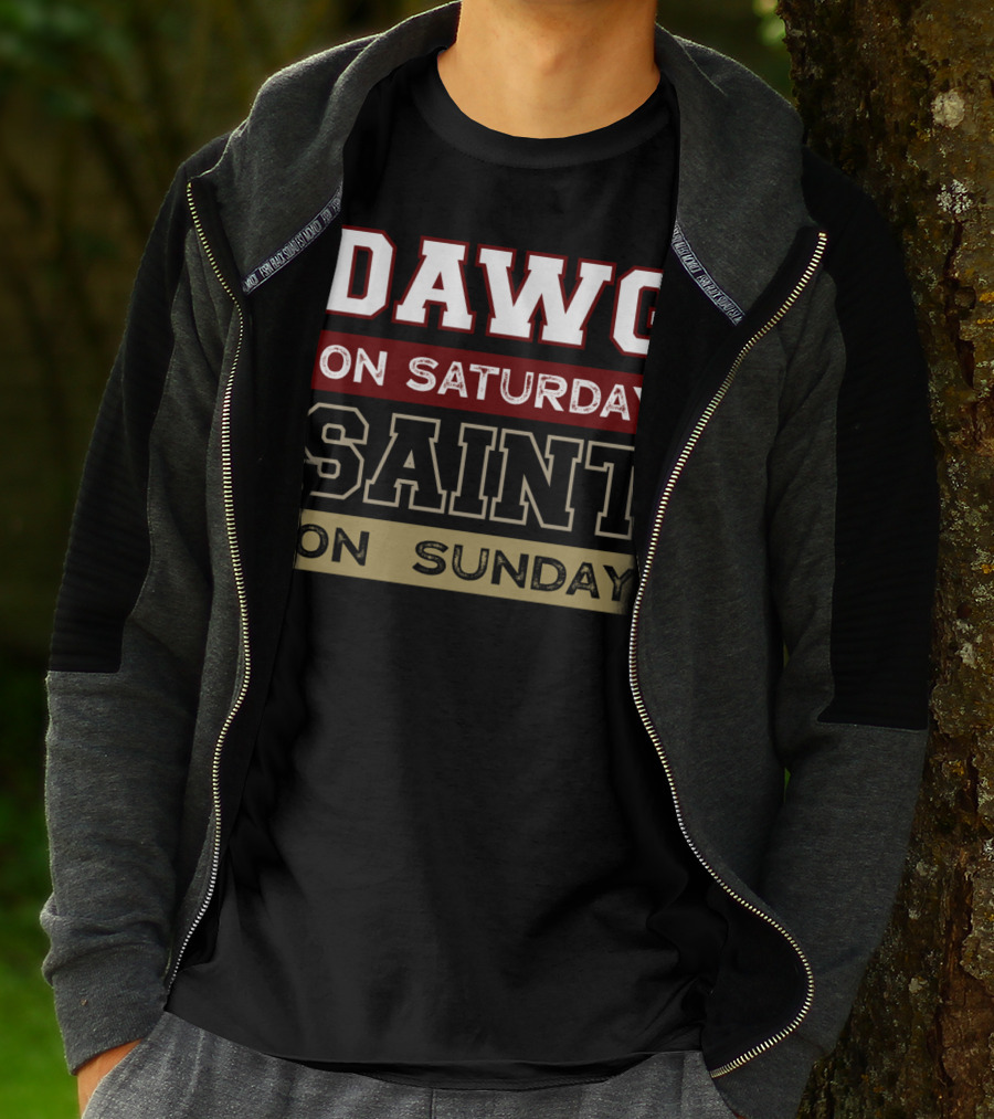 Dawg On Saturday Saint On Sunday T-Shirt