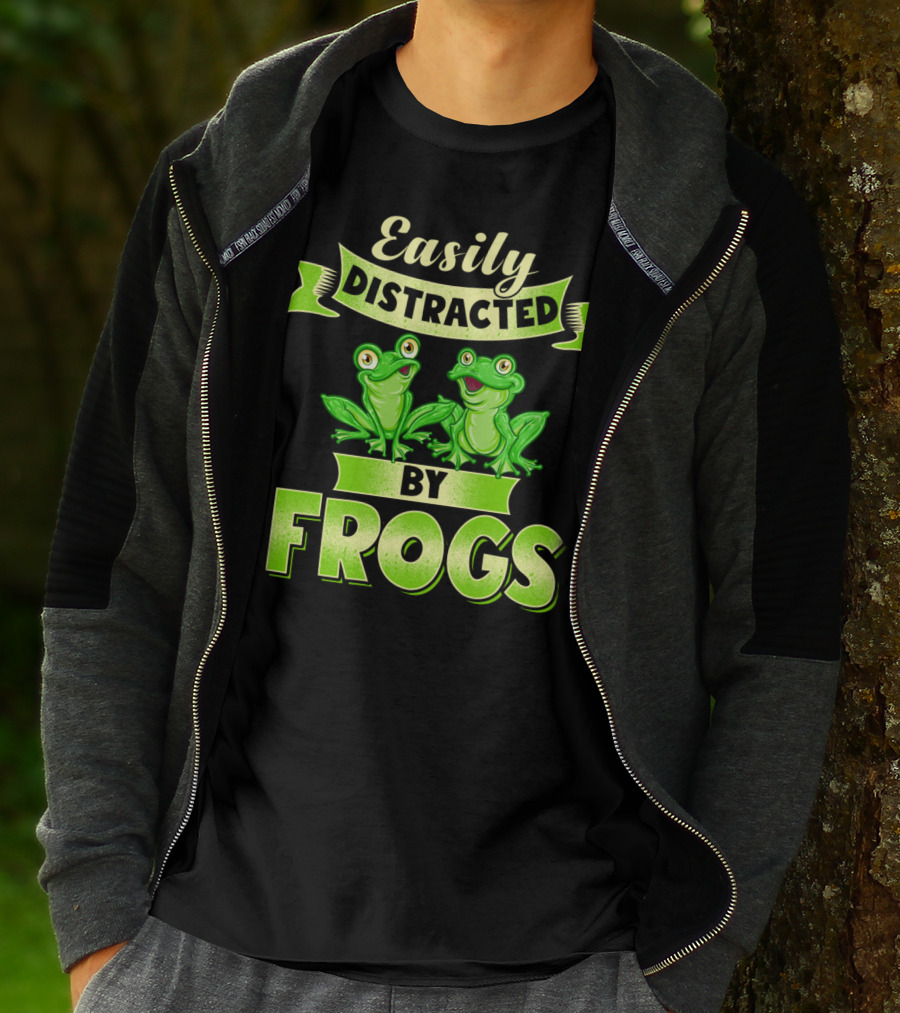 Easily Distracted By Frogs Frog Lover T-Shirt