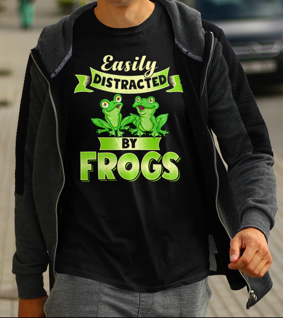 Easily Distracted By Frogs Frog Lover T-Shirt